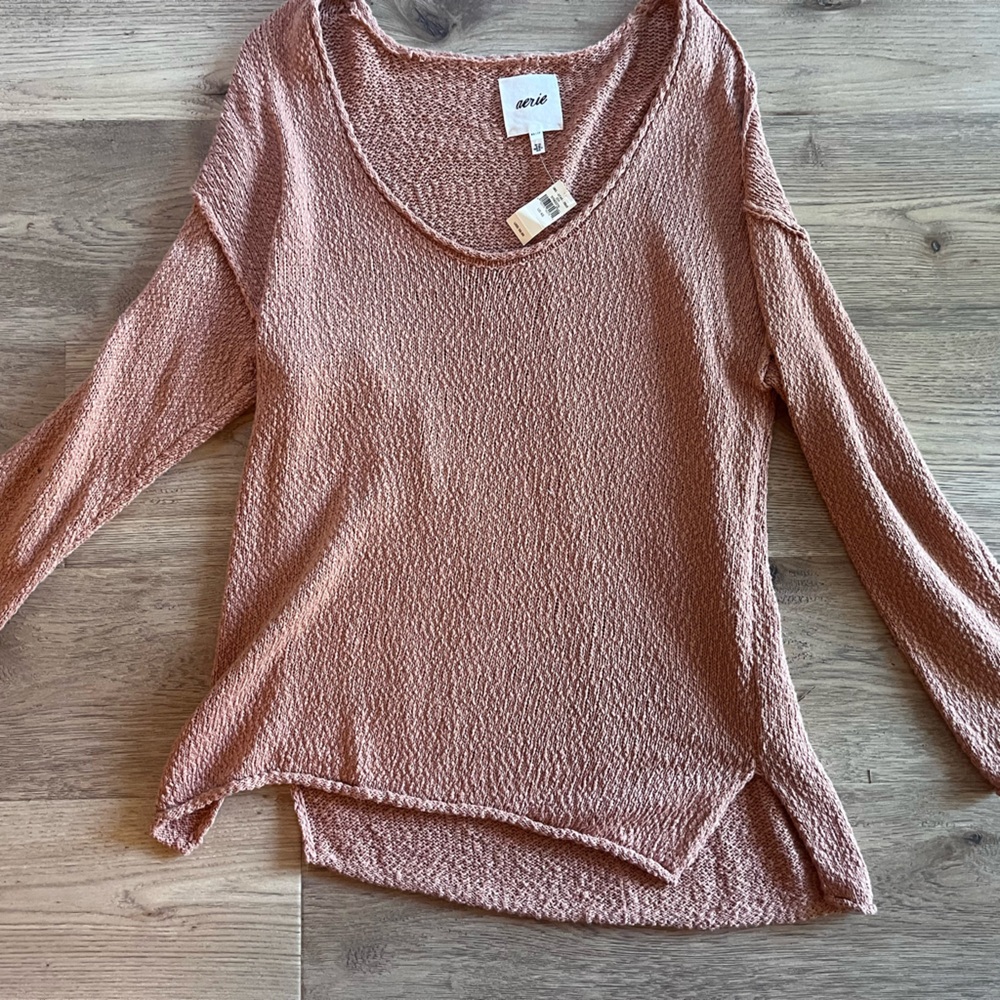 Aerie Textured Knit off the shoulder sweater